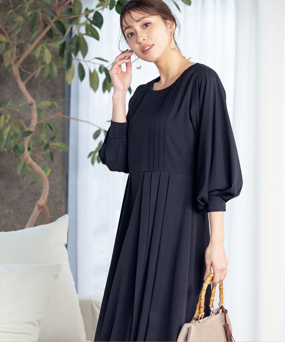 Tiaclasse L 【洗える】シンメトリープリーツワンピース 