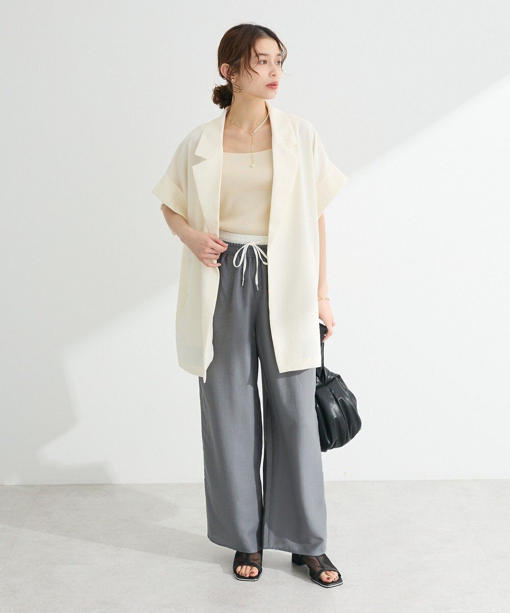 Green Parks 接触冷感ウエストレイヤードツイルパンツ 