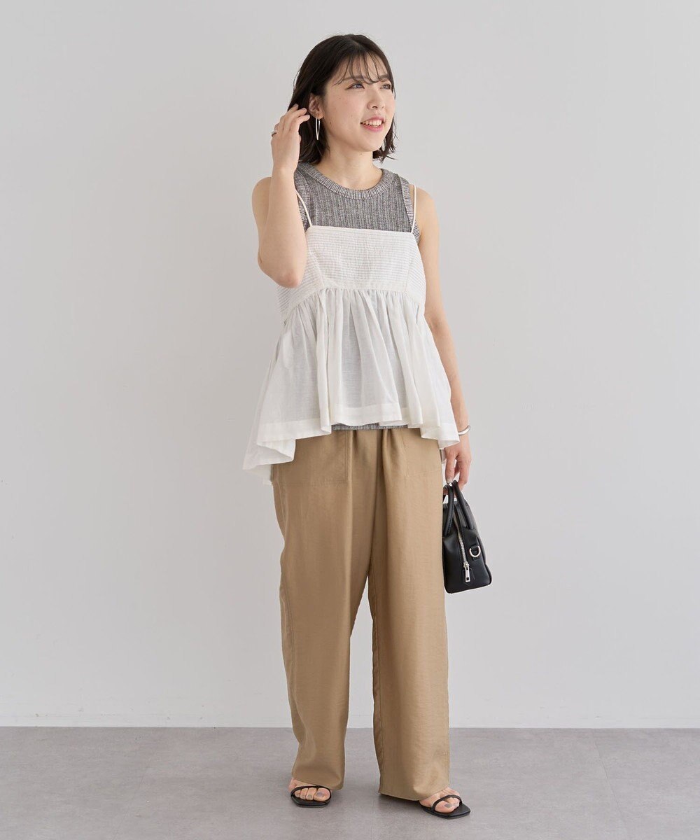 Green Parks 接触冷感ウエストレイヤードツイルパンツ 