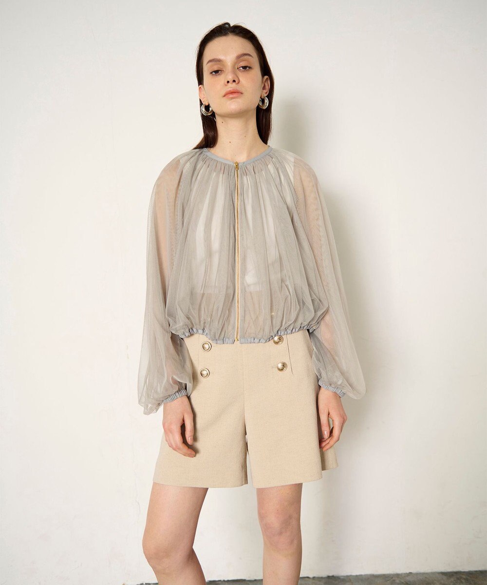 GRACE CONTINENTAL ギャザーチュールブルゾン 