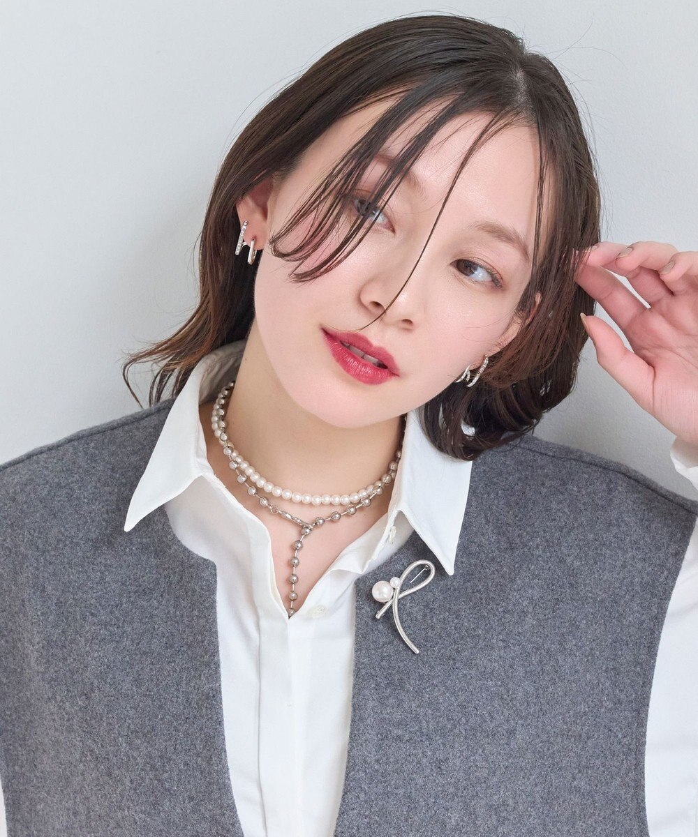 Phoebe マルチwayメタルボール×パールネックレス 