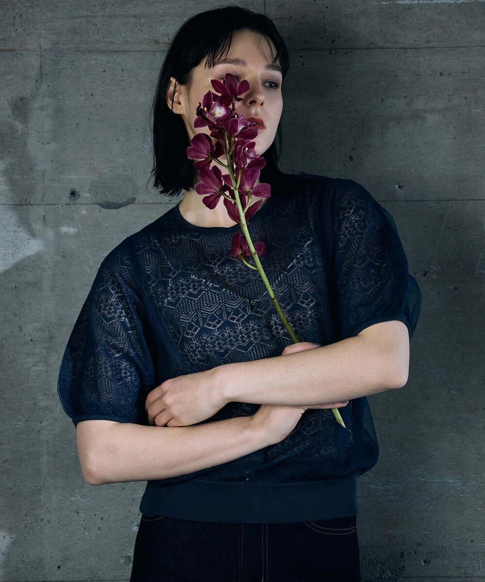 自由区 【カトリエムブーケ】Un pull en dentelle シアーニットプルオーバー 