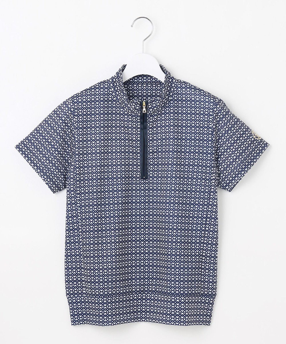 23区GOLF 【WOMEN】モノグラム柄 ハーフジップカットソー 