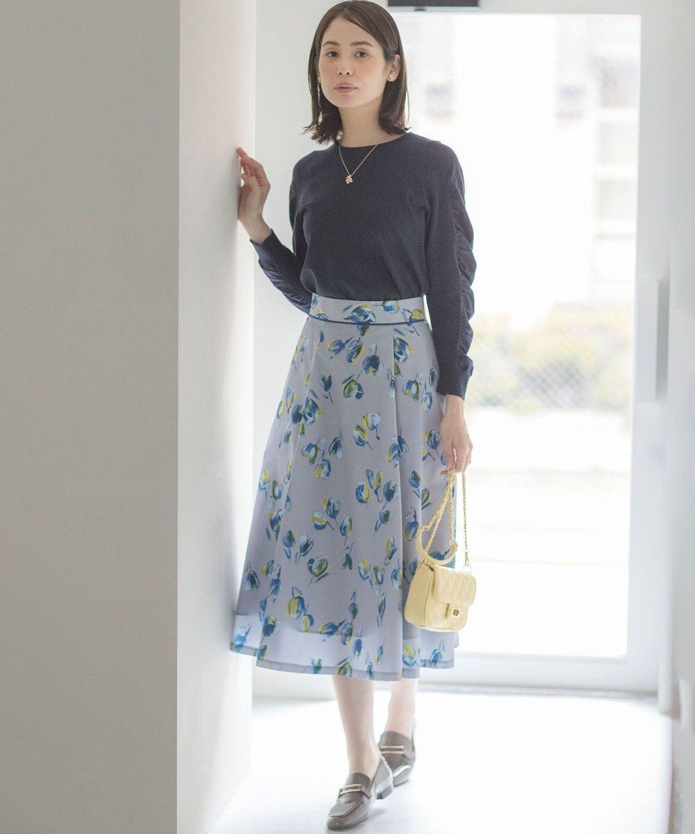 組曲 チューリッププリント フレアスカート 