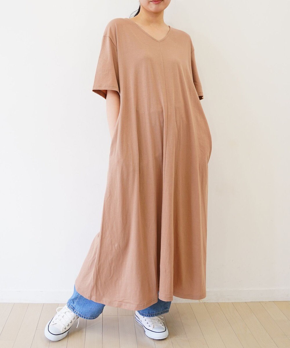 TOQUE 〈大草直子さんアドバイザー〉 【天然素材】タンギス コットン天竺 半袖ワンピース 