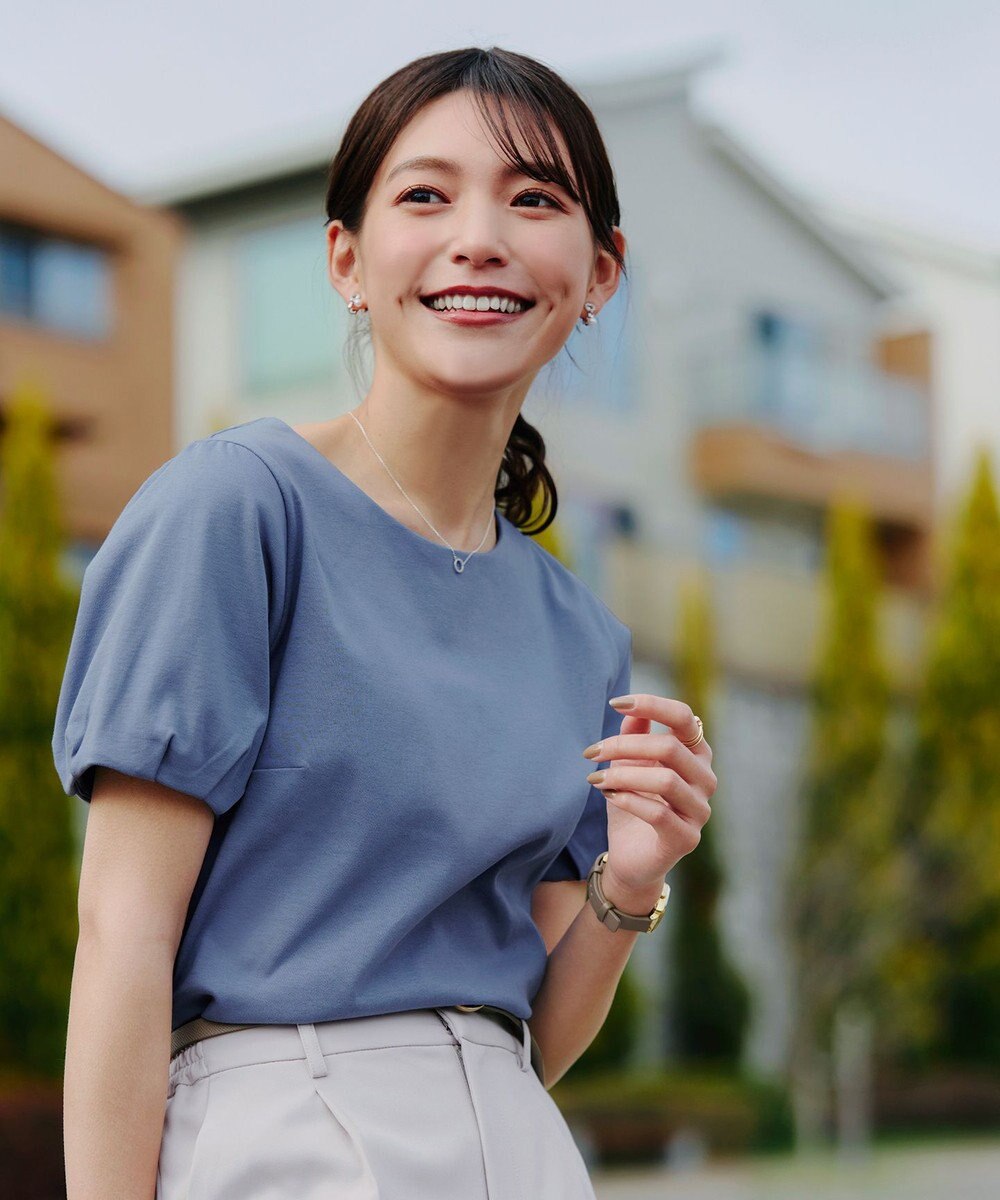 Tiaclasse 【UVケア・接触冷感】“あまラク” タックパフスリーブカットソートップス 