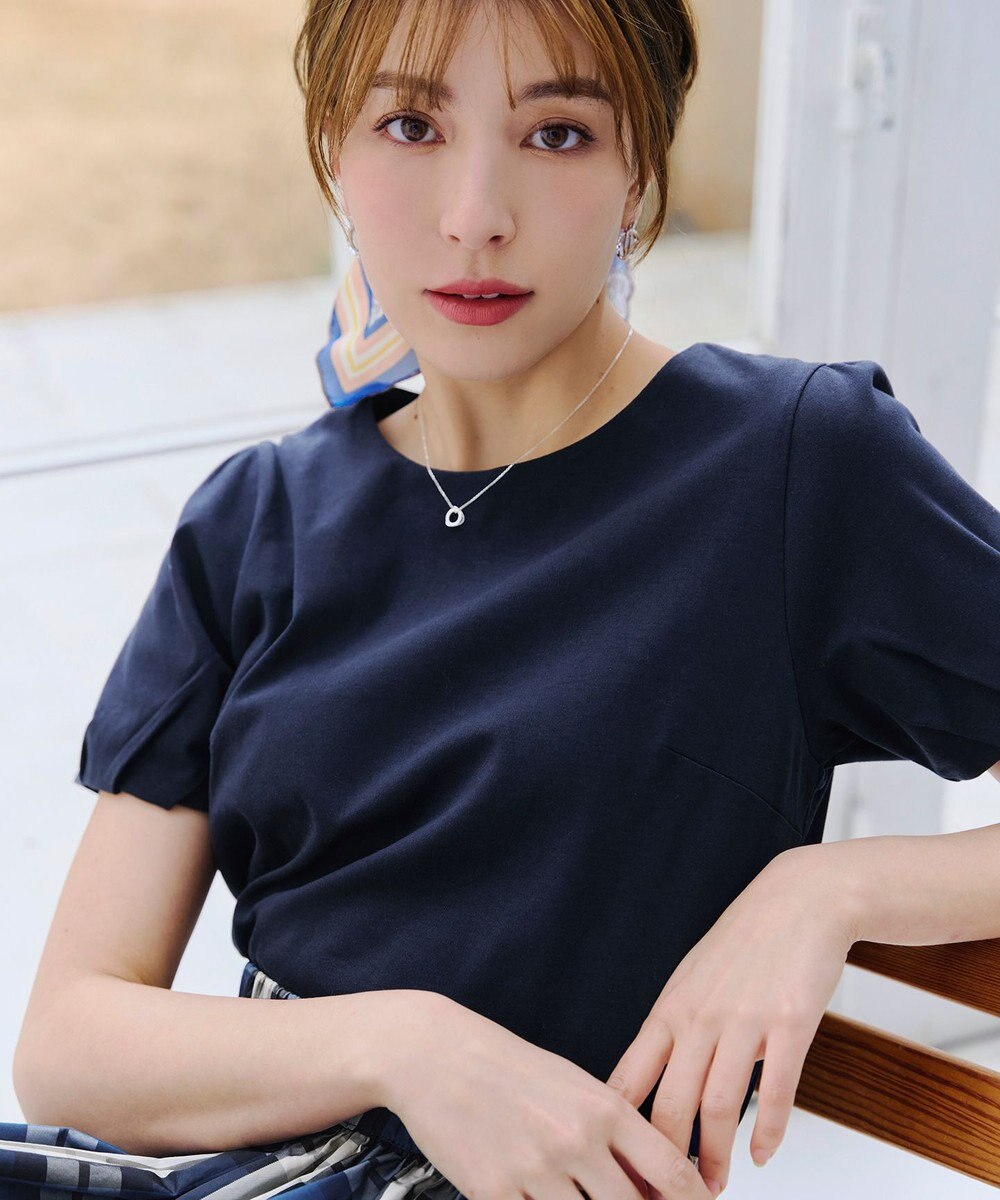 Tiaclasse 【UVケア・接触冷感】“あまラク” タックパフスリーブカットソートップス 