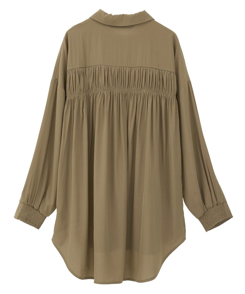 YECCA VECCA バックギャザーロングシャツ 