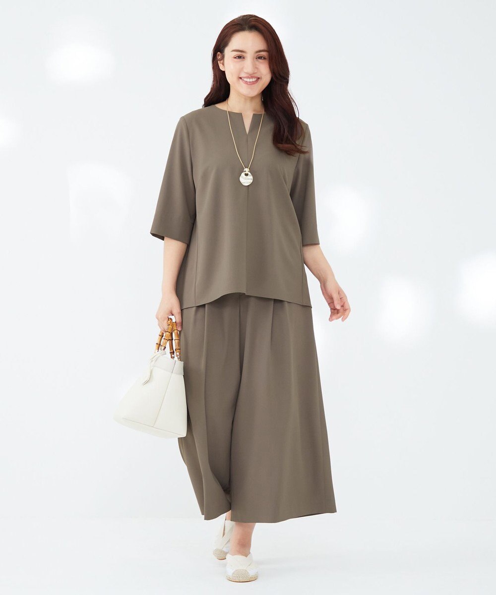 23区 L 【Lサイズ限定】ハイストレッチツイル ブラウス 