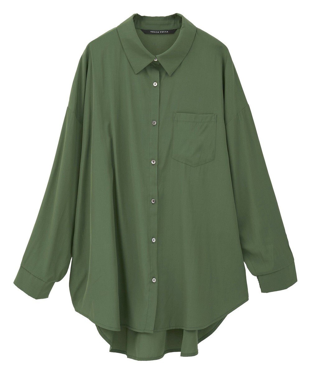 YECCA VECCA バックギャザーロングシャツ 