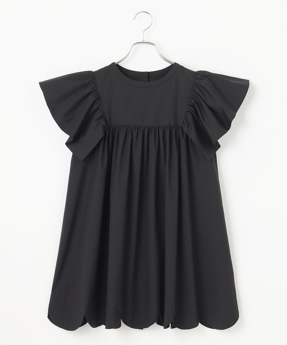 #Newans 【イージーケア】スカラップヘムチュニックブラウス 