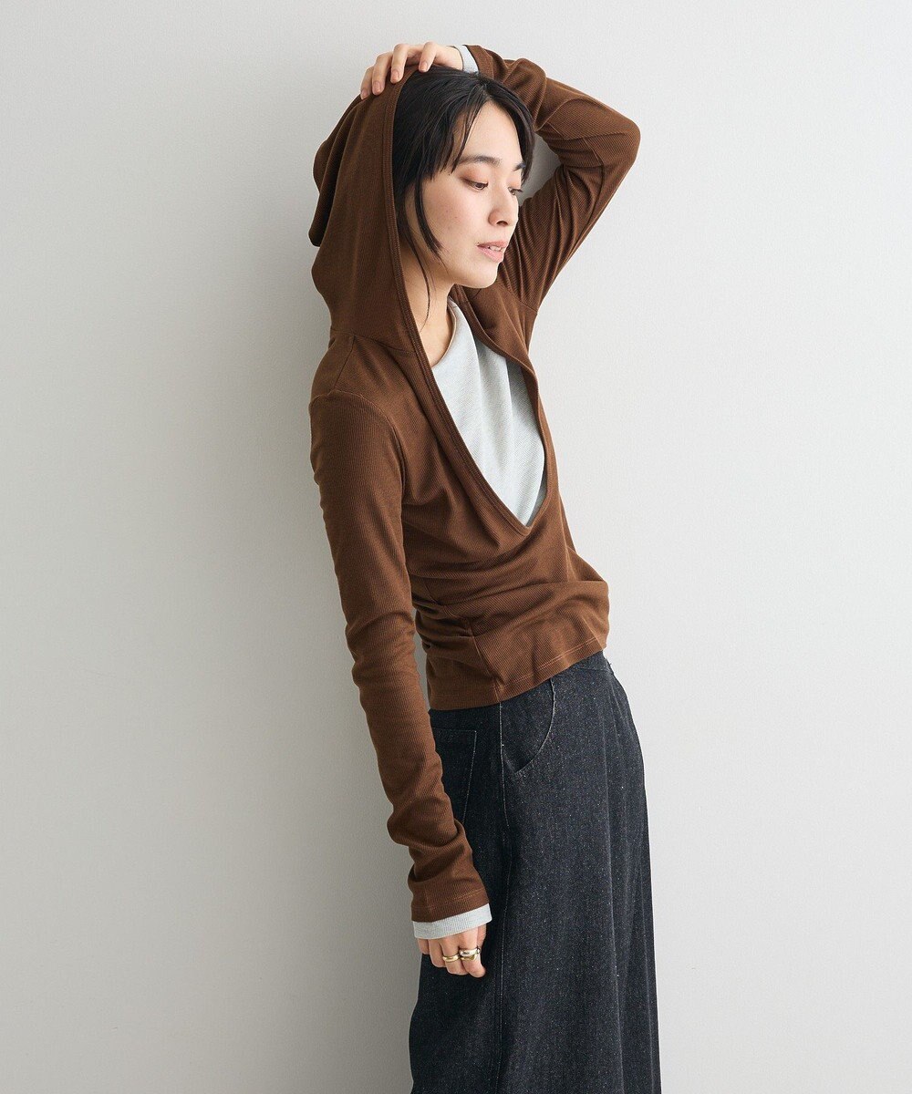 CRAFT STANDARD BOUTIQUE レイヤード風フード付きプルオーバー 