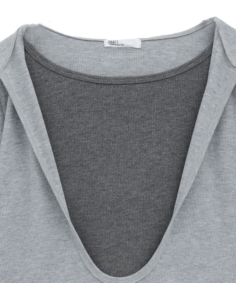 CRAFT STANDARD BOUTIQUE レイヤード風フード付きプルオーバー 
