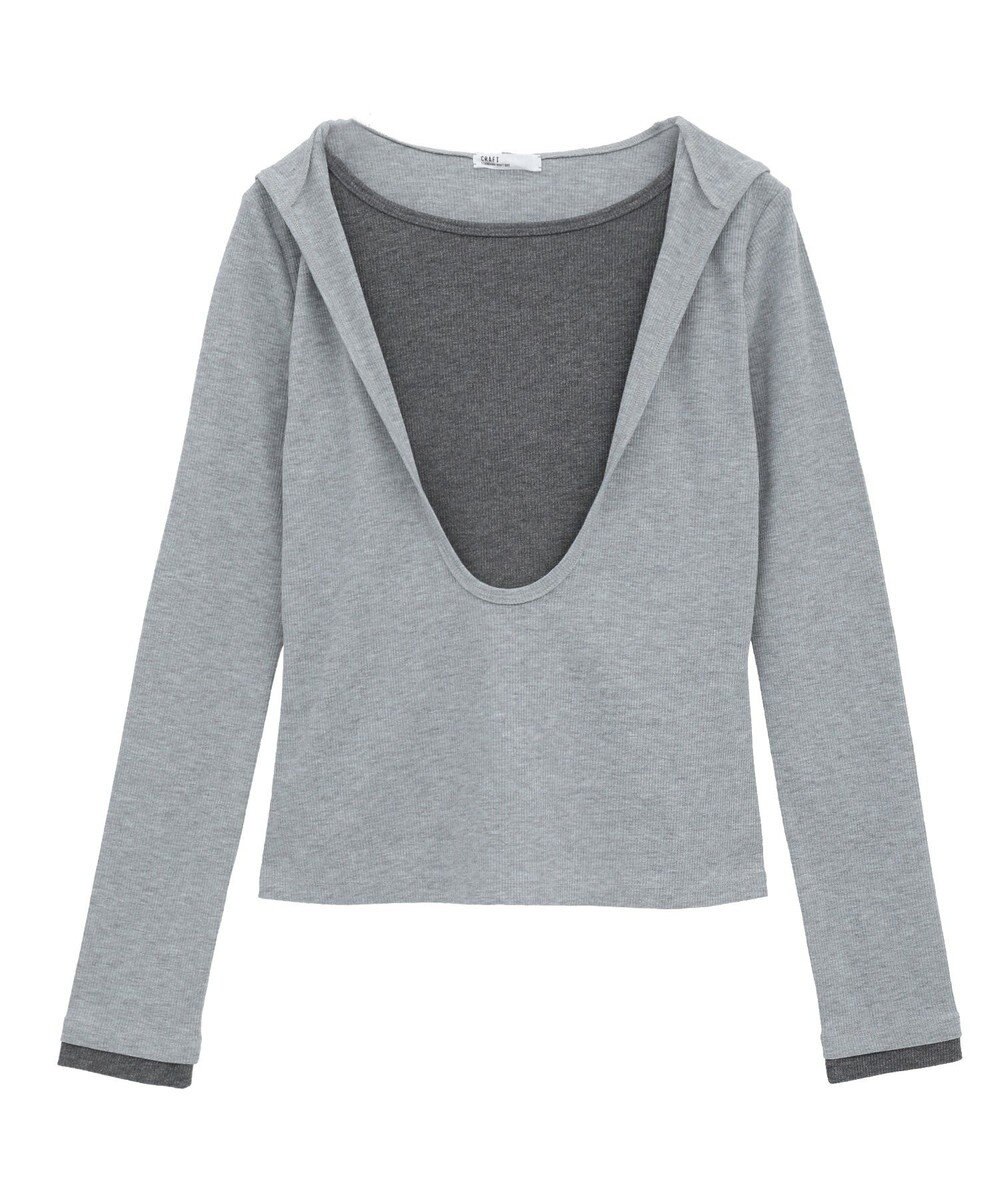 CRAFT STANDARD BOUTIQUE レイヤード風フード付きプルオーバー 