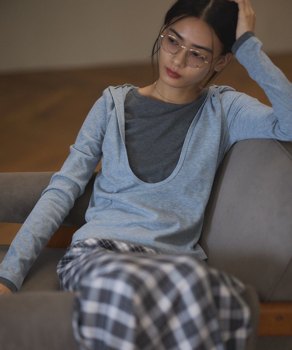 CRAFT STANDARD BOUTIQUE レイヤード風フード付きプルオーバー 