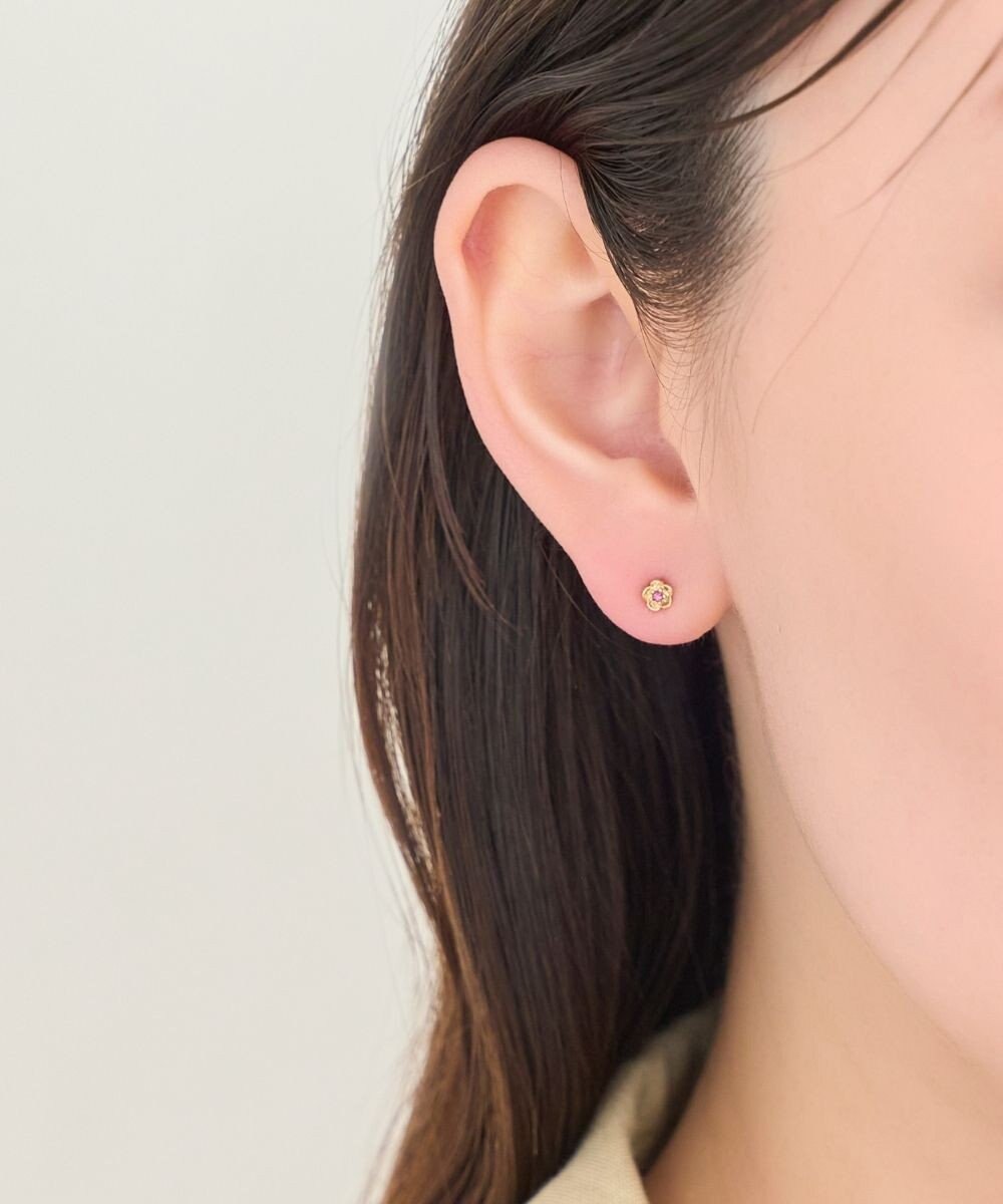 Phoebe 【金属アレルギー対応】プチフラワービジュースタッドピアス　ピンク 