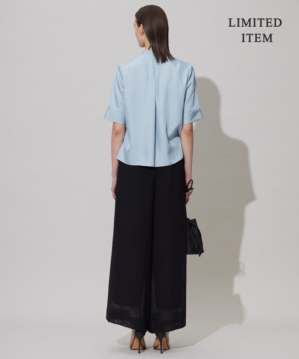 ICB L 【WEB限定・接触冷感・速乾・洗える】シルキーツイル 半袖クロップドシャツ 