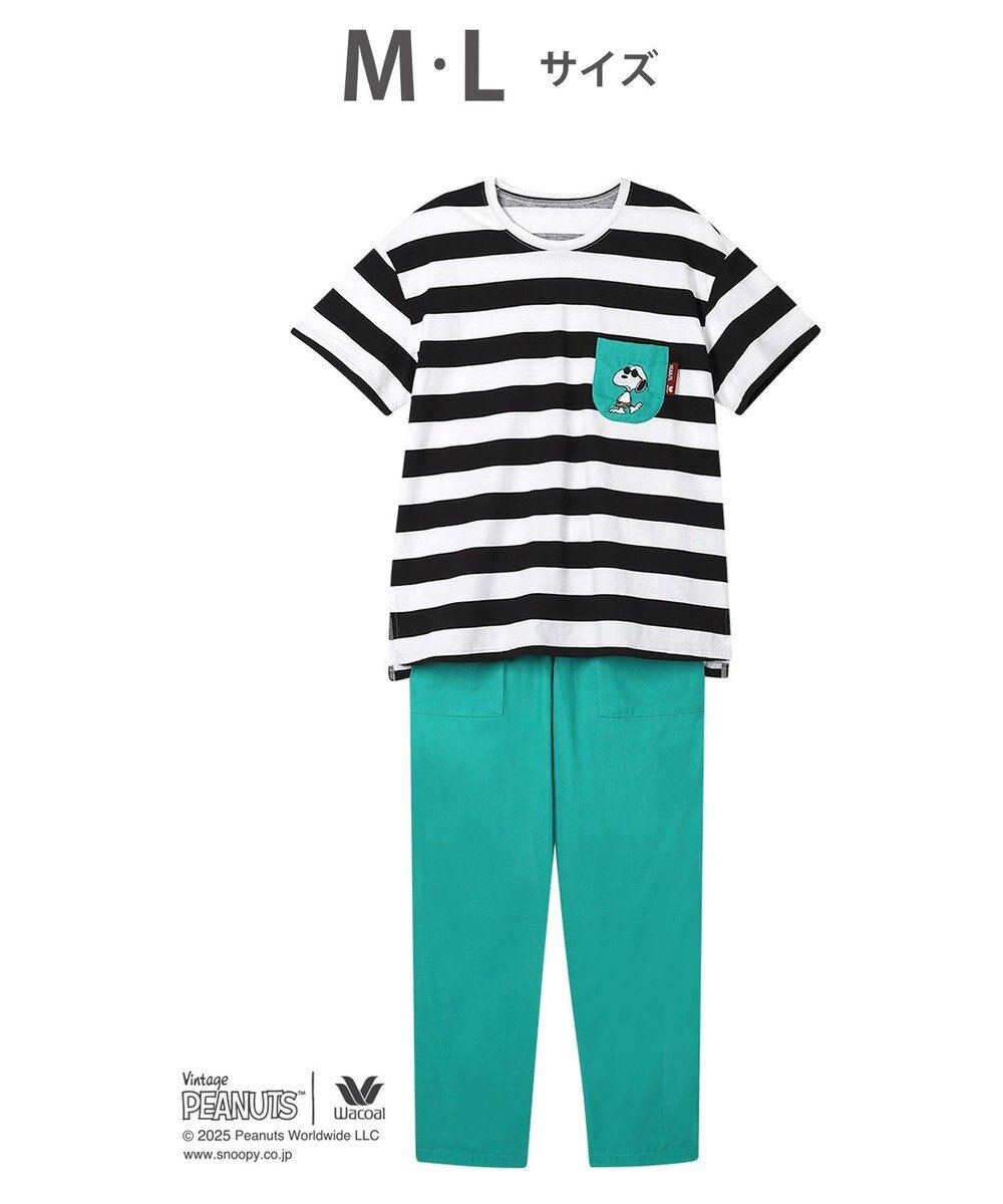 WACOAL ワコール_リラックス＆スリープ パジャマ 4分袖 長ズボン 綿100%(本体) PEANUTS スヌーピー レディース FDT155 /ワコール 