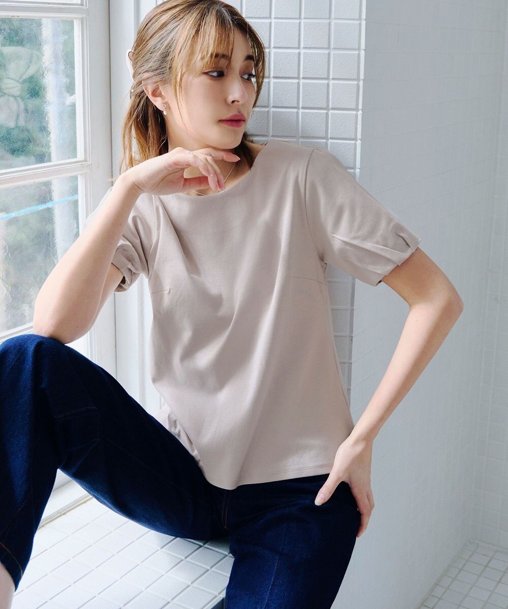 Tiaclasse 【UVケア・接触冷感】“あまラク” タックパフスリーブカットソートップス 