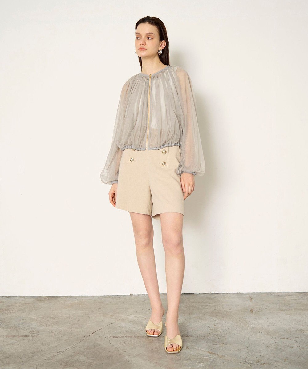 GRACE CONTINENTAL ギャザーチュールブルゾン 