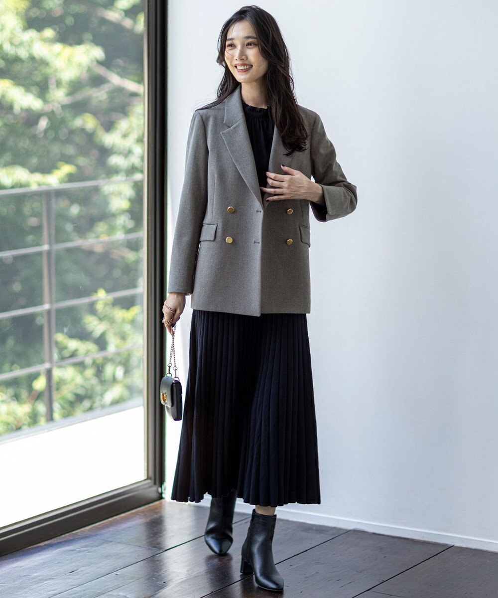 ANY SIS CICA加工 ニット フレア スカート 