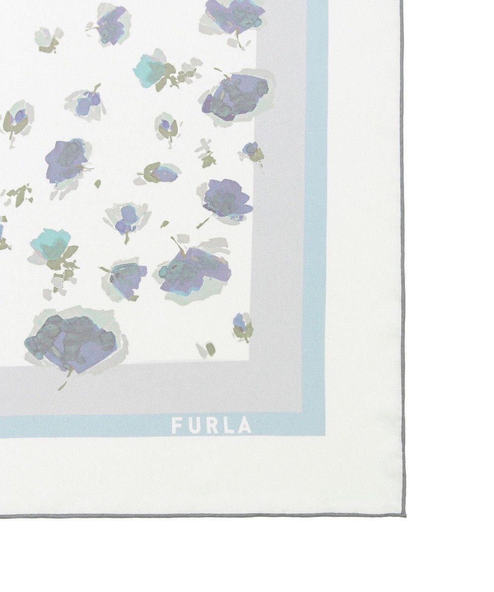 MOONBAT FURLA(フルラ)シルクツイル 水彩フラワー スカーフ 88cm×88cm 