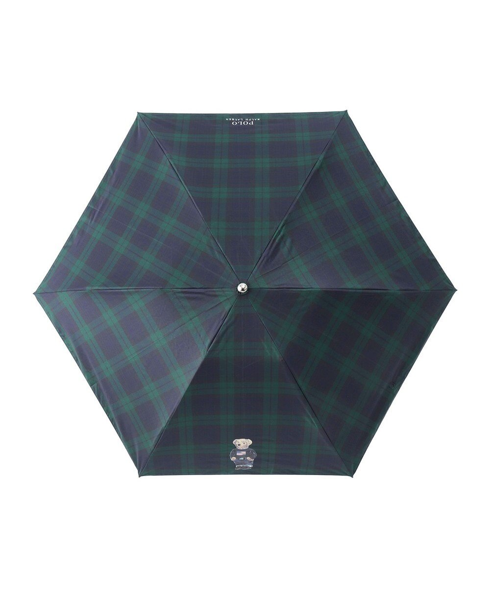 MOONBAT 【軽量】POLO RALPH LAUREN 晴雨兼用日傘 折りたたみ傘 チェック／遮光 遮熱 UV 簡単開閉 