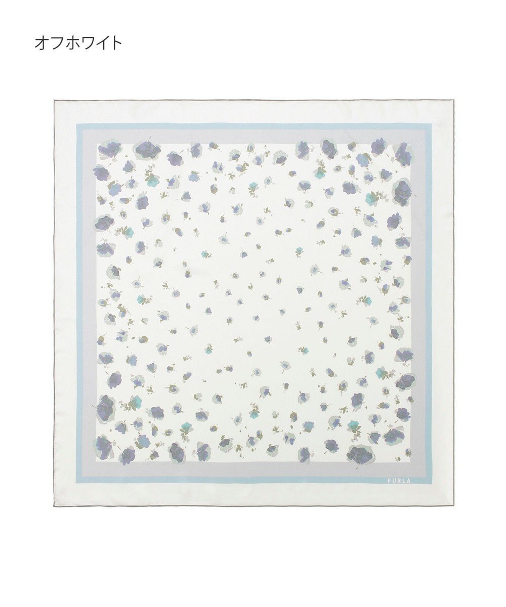 MOONBAT FURLA(フルラ)シルクツイル 水彩フラワー スカーフ 88cm×88cm 