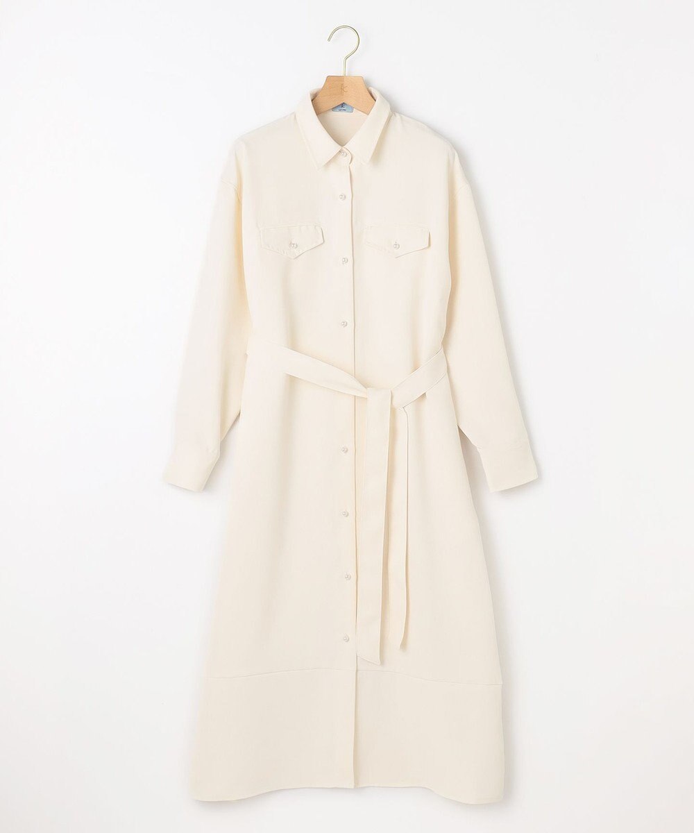 組曲 【サッシュベルト付き】パールボタンシャツワンピース 