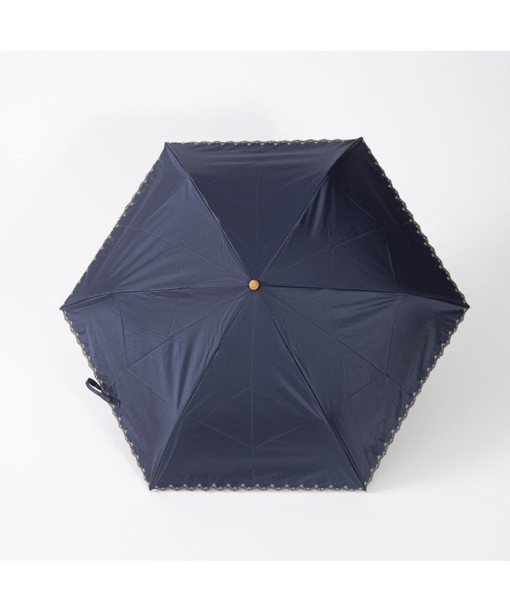 UNBILLION カシュネ cachenez /【晴雨兼用　日傘　UVカット率・遮光率100％生地使用 】PUフローラルラメ刺繍ミニ折りたたみ傘 