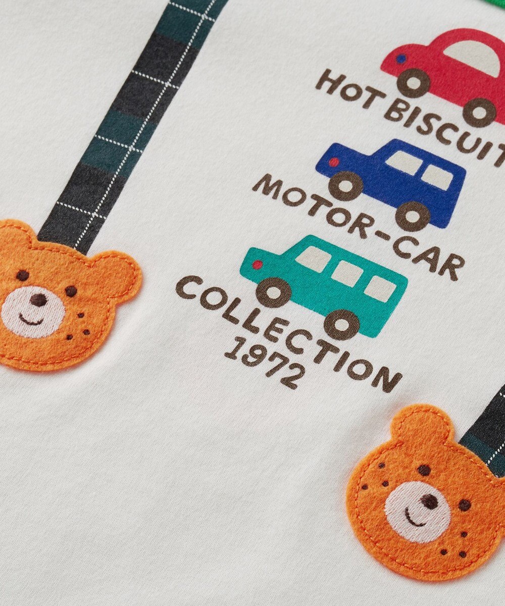 MIKI HOUSE HOT BISCUITS 【70-120cm】 サスペンダープリント長袖Ｔシャツ 