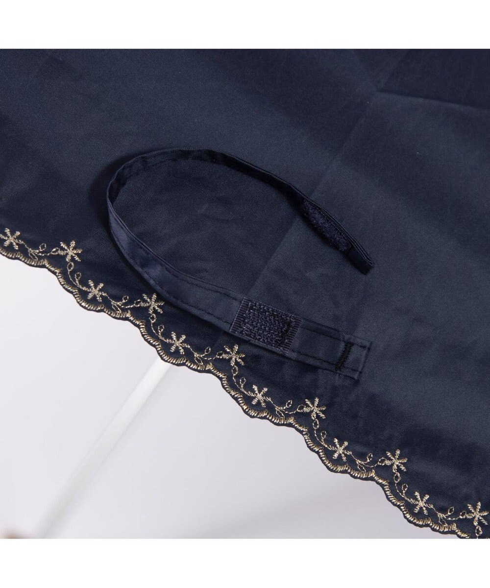 UNBILLION カシュネ cachenez /【晴雨兼用　日傘　UVカット率・遮光率100％生地使用 】PUフローラルラメ刺繍ミニ折りたたみ傘 