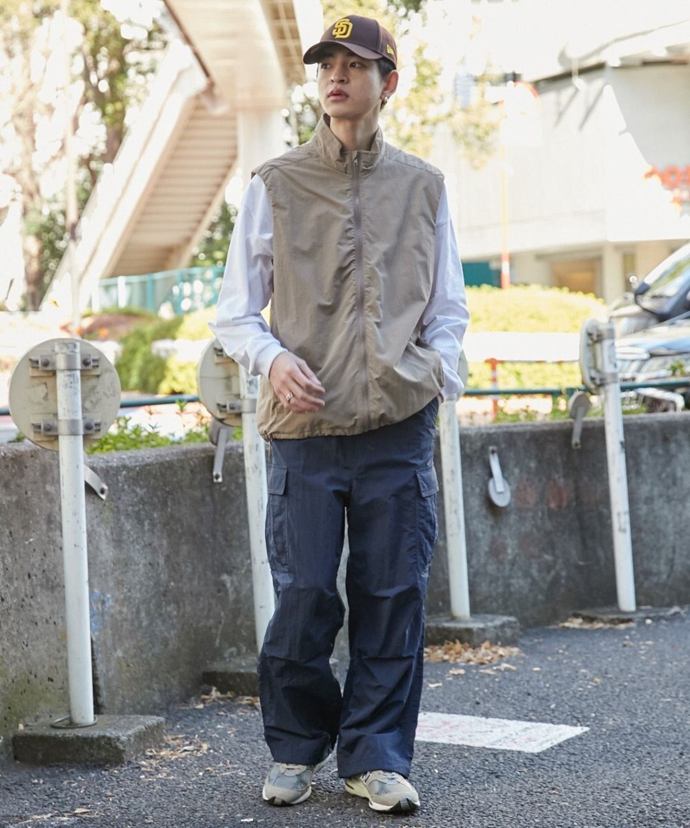 WEGO 【ウエストゴム/MLサイズ展開】ナイロンイージーカーゴパンツ 