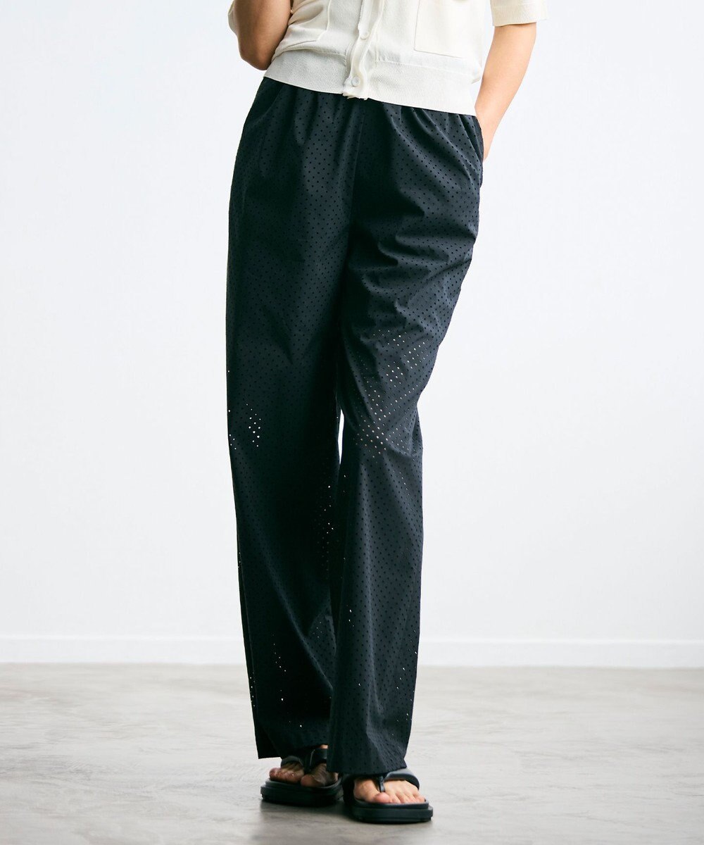 BEIGE， 【洗える】PICCOLO / パンチングドットイージーワイドパンツ 