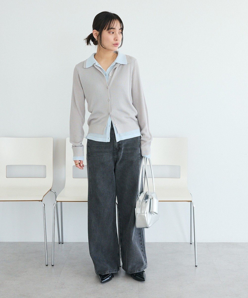 CRAFT STANDARD BOUTIQUE レイヤードポロ衿カーディガン 