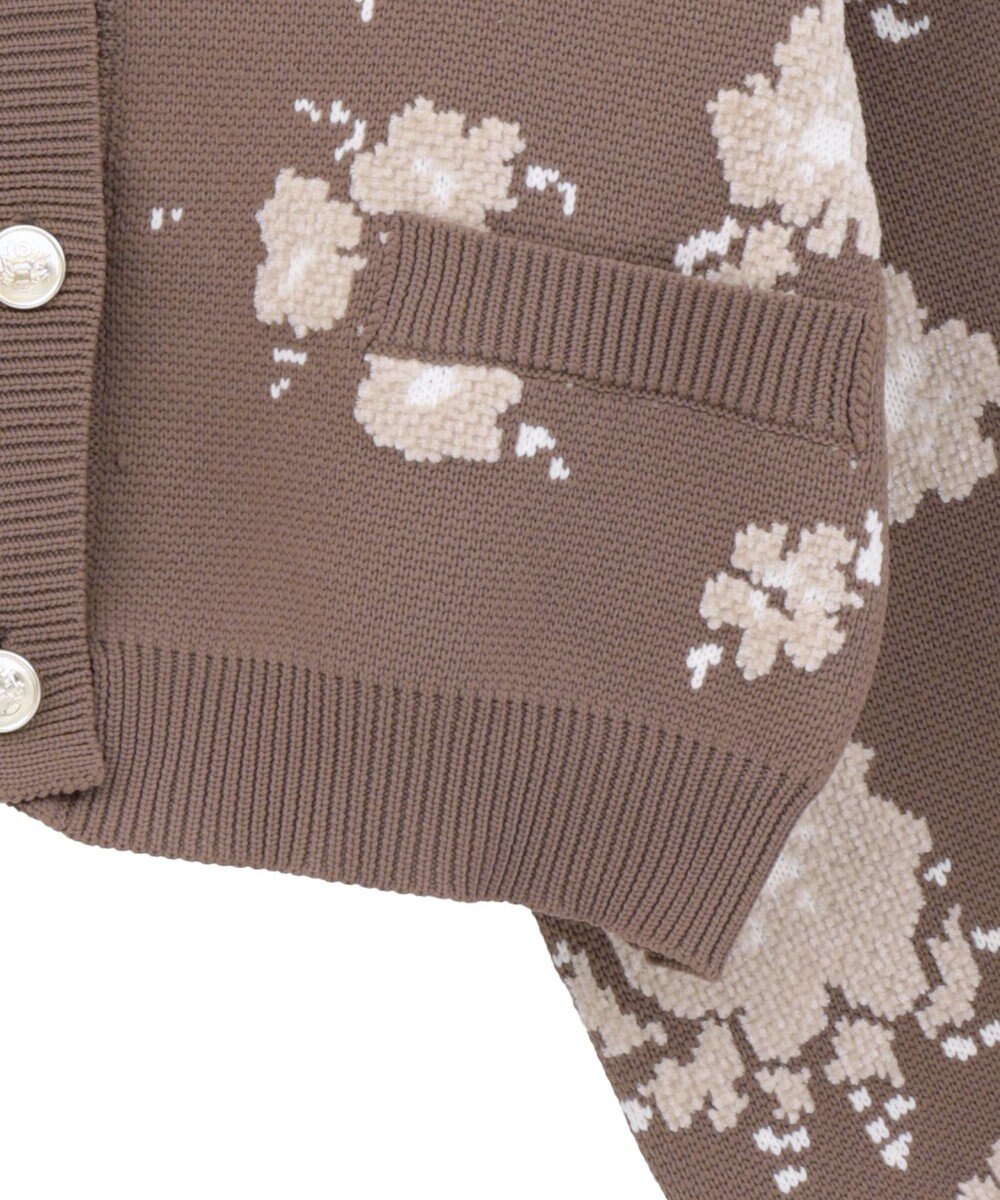 earth music&ecology SET2点フラワージャガードカーデ+ビスチェ 