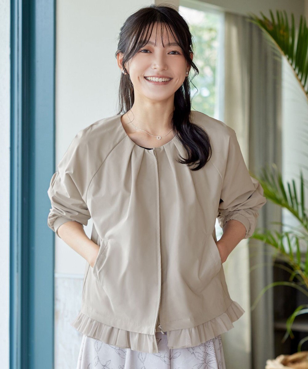 Tiaclasse 【洗える】チュールフリルタックブルゾン 