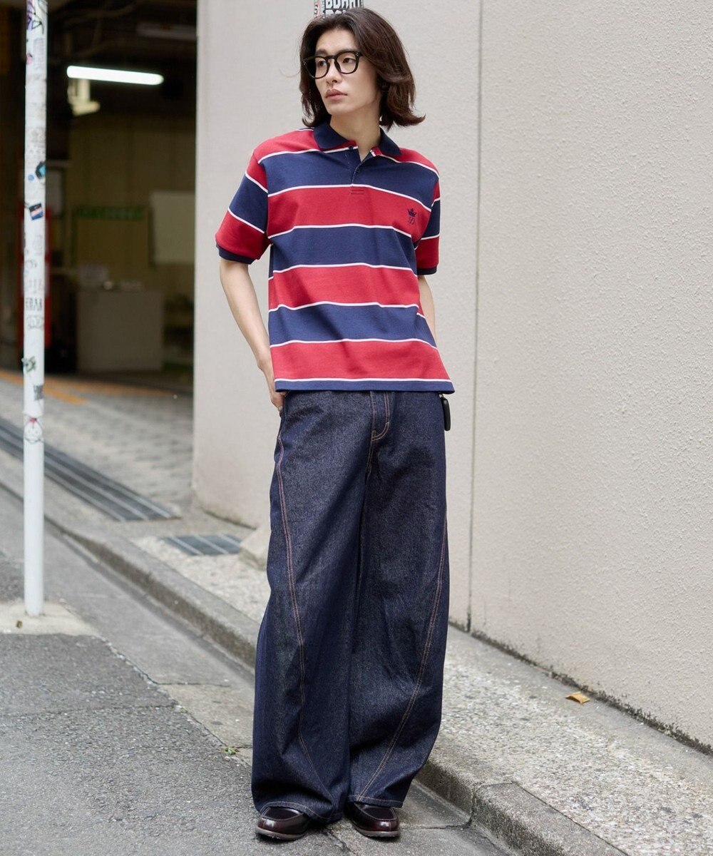 WEGO 【ユニセックス着用ITEM】ワンポイントボーダーポロ（SS） 