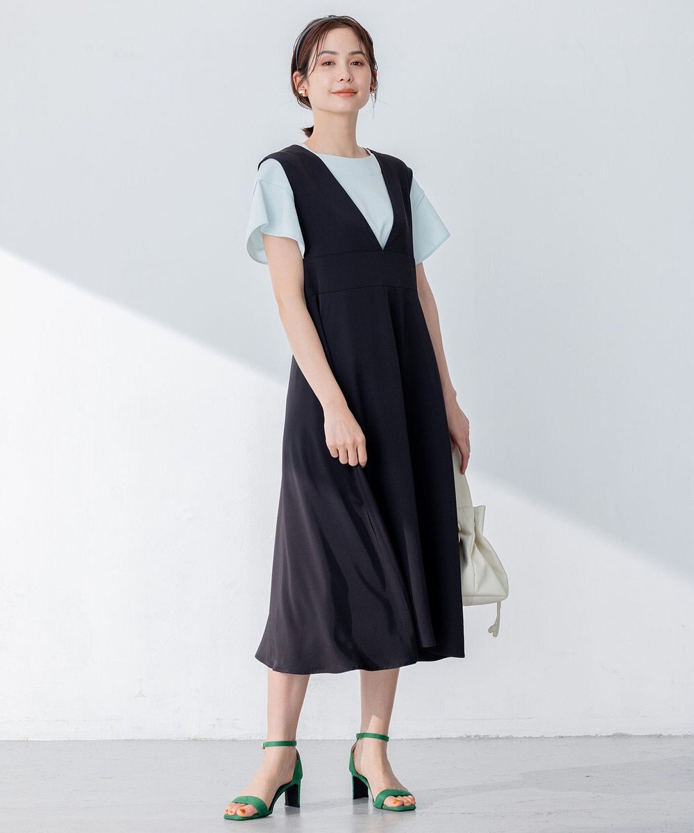 組曲 【WEB限定・シワになりにくい】ジェシーツイル ジャンパースカート 