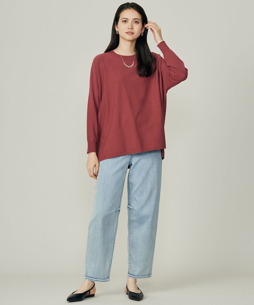 自由区 L 【19号サイズまで展開】ウスカルデニムダーツカーブ パンツ 