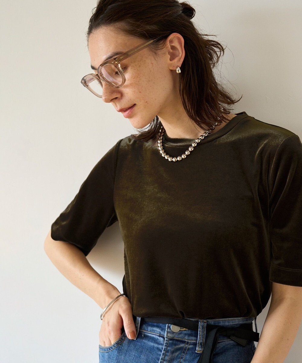 UNFILO ストレッチ ベロアＴシャツ 