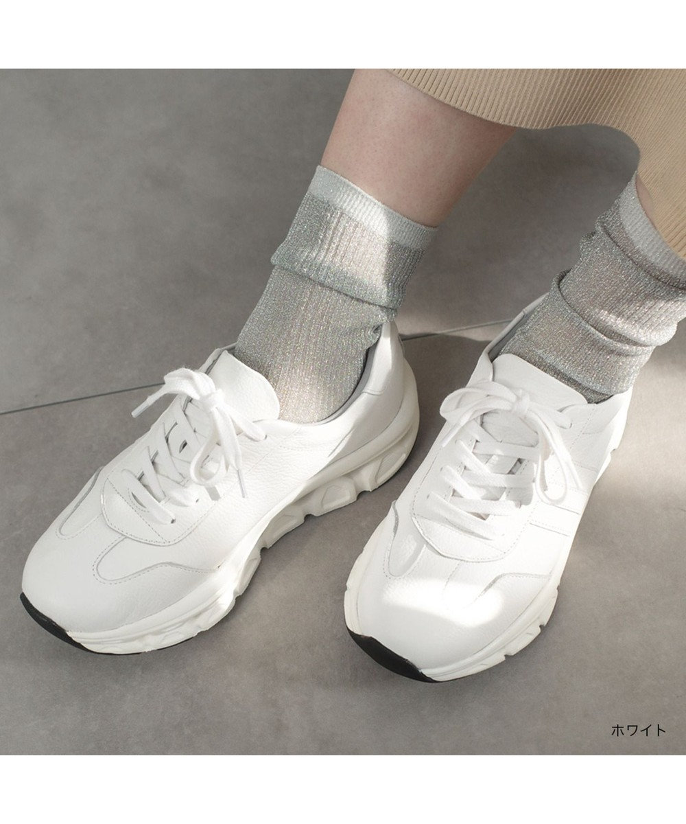 Pointer 日本製 本革 穴開きソールスニーカー 