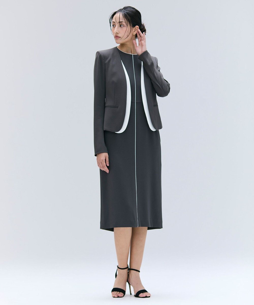 BEIGE， 【洗える・L-size】CINDY / クルーネックノースリーブワンピース 