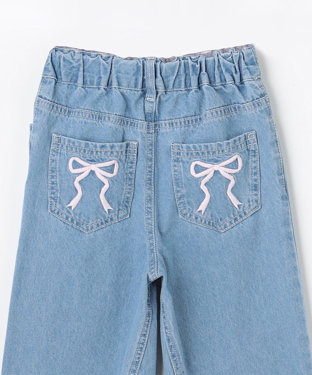 ANY KIDS 【一部店舗/WEB先行販売アイテム】【洗濯機可能】刺繍 ワイドデニムパンツ 