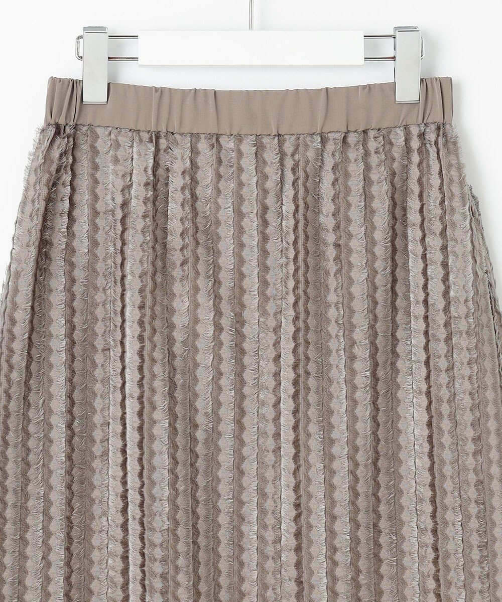 自由区 【セットアップ対応・洗える】フリンジジャガード スカート 