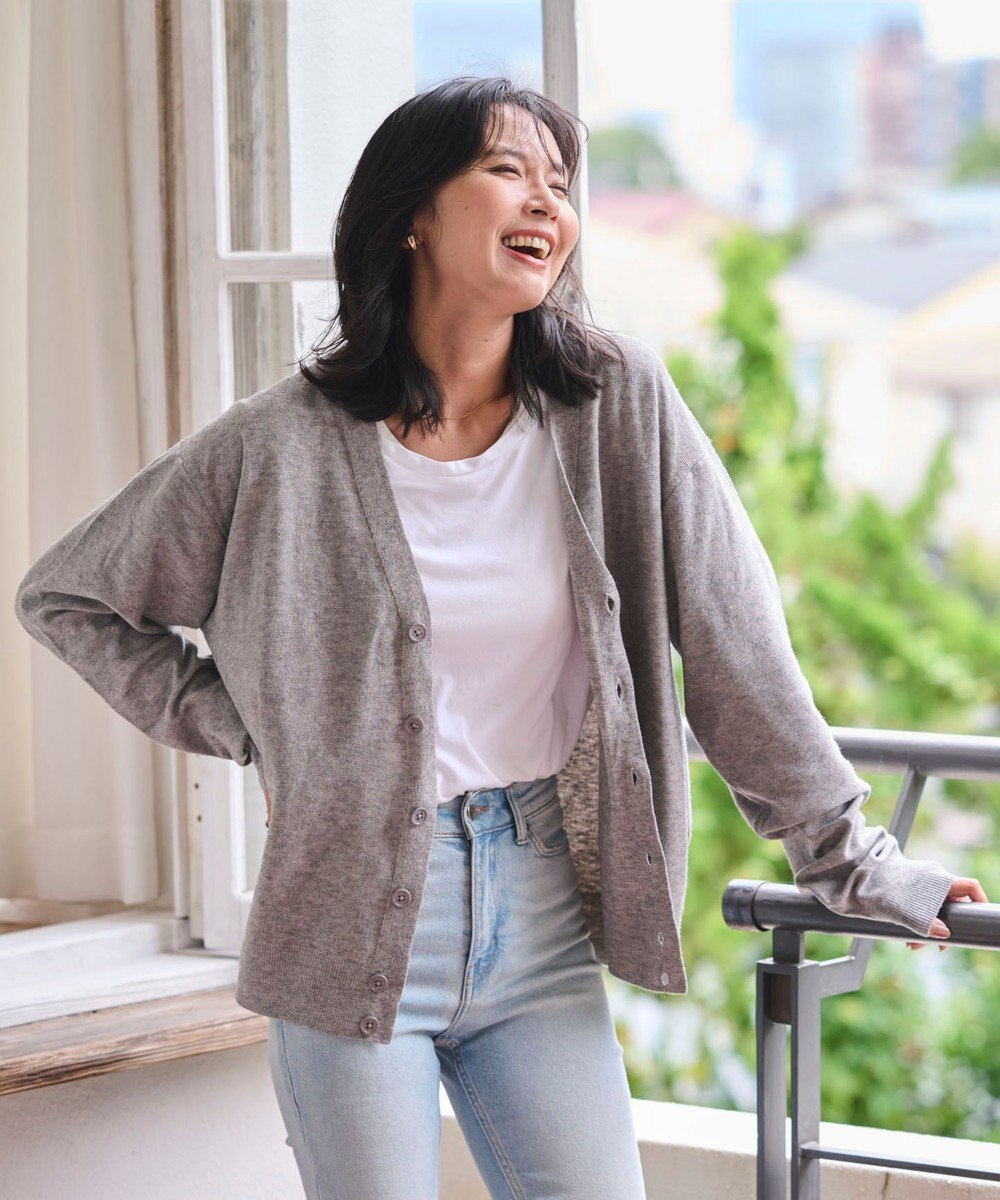 WEGO 【WEB限定/2025年秋冬新作//洗濯可/MLサイズ展開/ユニセックス着用ITEM】ドロップショルダーカーディガン 