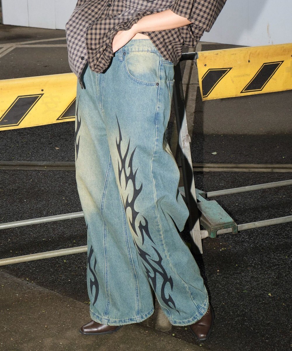 WEGO トライバルデニムパンツ 