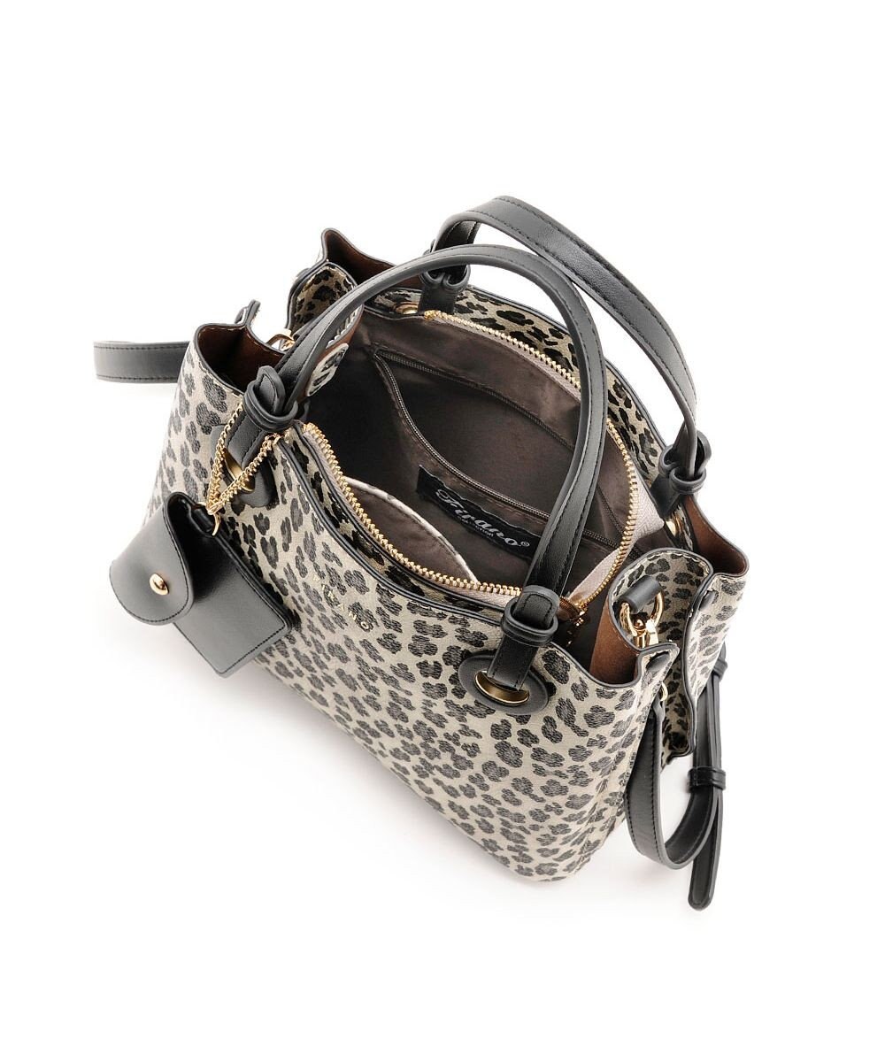 MioFIRANO カジュアルシックレオパードハンドバッグ 2WAY パスケース付き　FIRANO フィラノ 