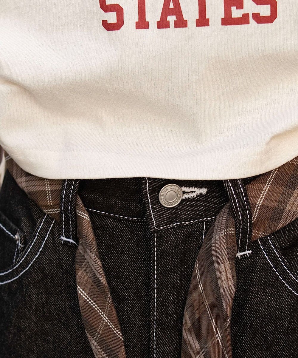 WEGO グラフィックサイドリボンドロストショートT 