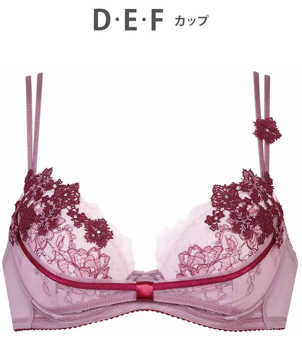 WACOAL ブラジャー 【リボンブラ 胸もとフィットながもち】 動いてもパカパカしにくい レディース BXD409 /ワコール 